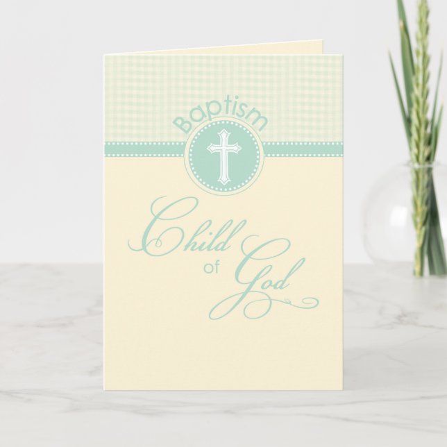 Kind der Taufe Gottes, neutrales Grün des Geschlec Karte (Vorderseite)