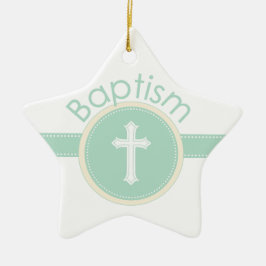 Kind der Taufe Gottes, neutrales Grün des Geschlec Keramik Ornament