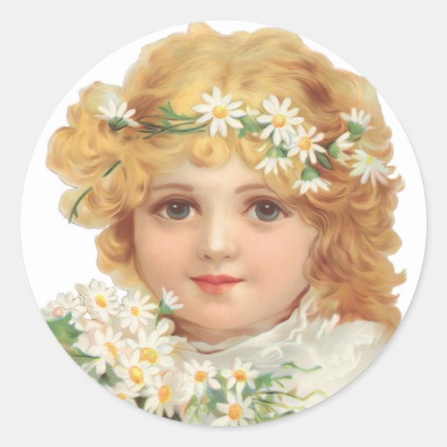 Kind des Frühlings Runder Aufkleber (Vorderseite)