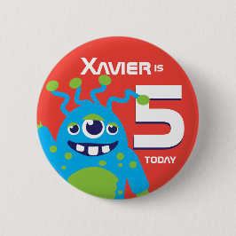 Kind drei mit Augen Alien Name-Taste Button