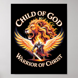 Kind Gottes Krieger Christi Christlicher Löwe Poster