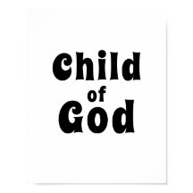 Kind Gottes mutiges schwarzes Schriftart Zitat