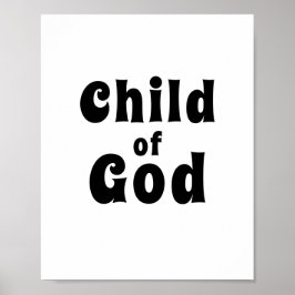 Kind Gottes mutiges schwarzes Schriftart Zitat Poster