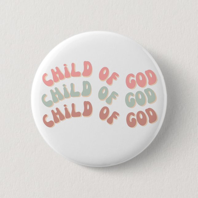 Kind Gottes Retro Waves Button (Vorderseite)