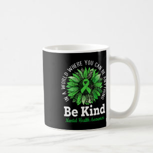 Kind Grüne Ribbon Sonnenblumen Mental Health Aware Kaffeetasse