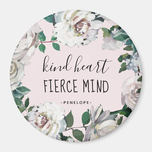 Kind Herzmuskel Geist Wasserfarbe Blumenmagnet Magnet (Vorne)