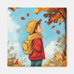 Kind im Herbst Magnet