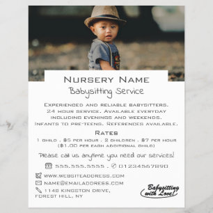 Kind in Hut, Babysitter, Daycare, Kinderzimmer Adv Flyer
