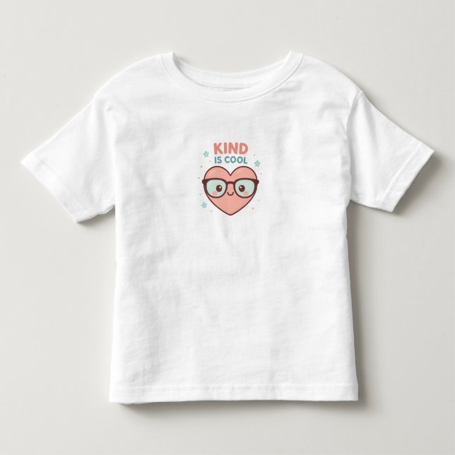 Kind Is Cool Heart – Cute Toddler Girl T-Shirt (Vorderseite)