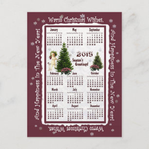 Kind & Jack Russell Rosa Weihnachtsstern 2015 Kale Feiertagspostkarte