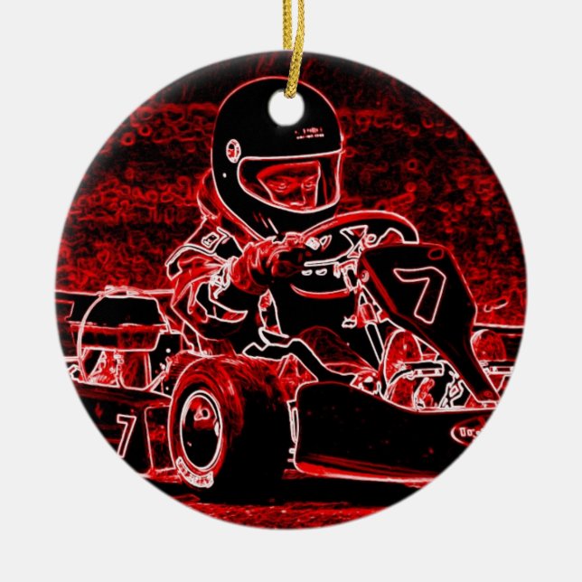 Kind Karts sind glühend! Keramik Ornament (Vorne)