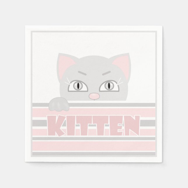 Kind, Katze, kleine Katze Serviette (Vorderseite)