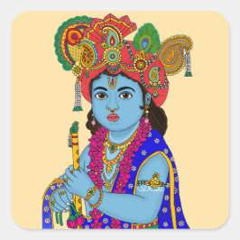 Kind-Krishna-Aufkleber Quadratischer Aufkleber