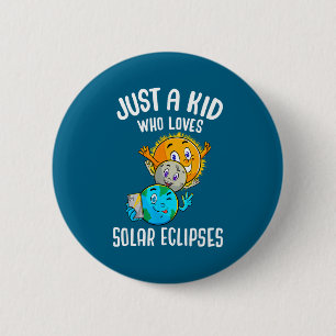 Kind Liebt Sonnenfinsternisse Sonne Mond Button