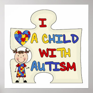 Kind mit Autismus-brünettem Mädchen 2 Poster
