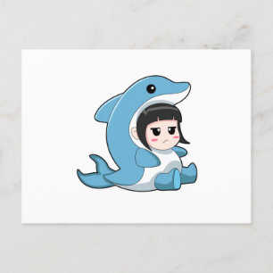 Kind mit Delfinkostüm Postkarte