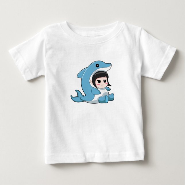 Kind mit Dolphin-Kostüm Baby T-shirt (Vorderseite)