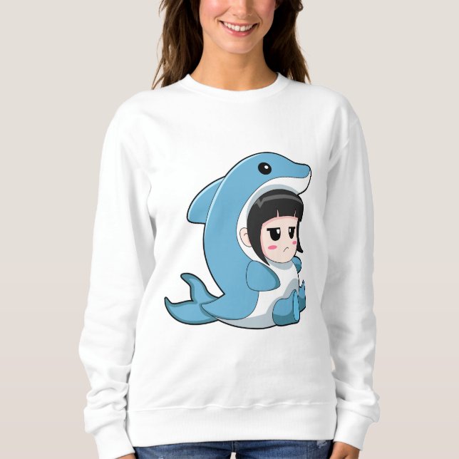 Kind mit Dolphin-Kostüm Sweatshirt (Vorderseite)