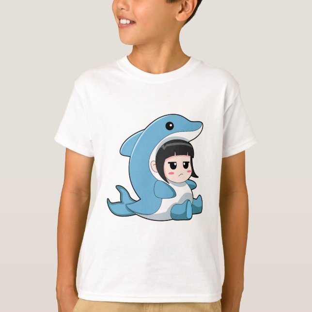 Kind mit Dolphin-Kostüm T-Shirt (Vorderseite)