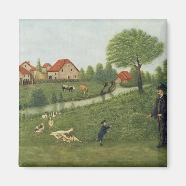 Kind mit Gänse Magnet (Vorne)