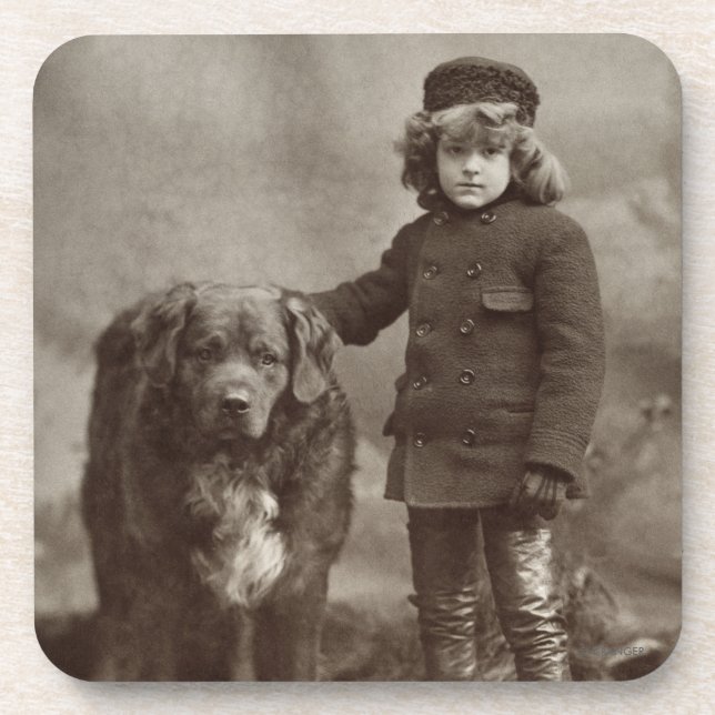 Kind mit Hund, C1885 Untersetzer (Vorderseite)