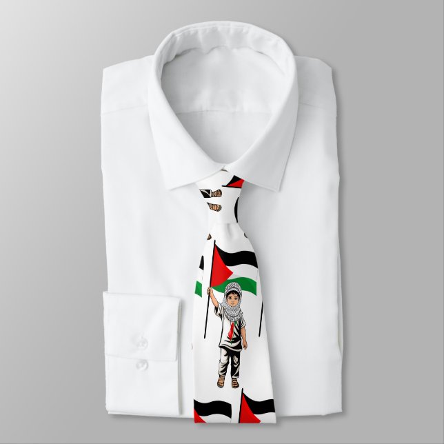 Kind mit Keffiyeh Palästina-Flagge Krawatte (Gebunden)