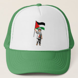 Kind mit Keffiyeh Palästina-Flagge Truckerkappe