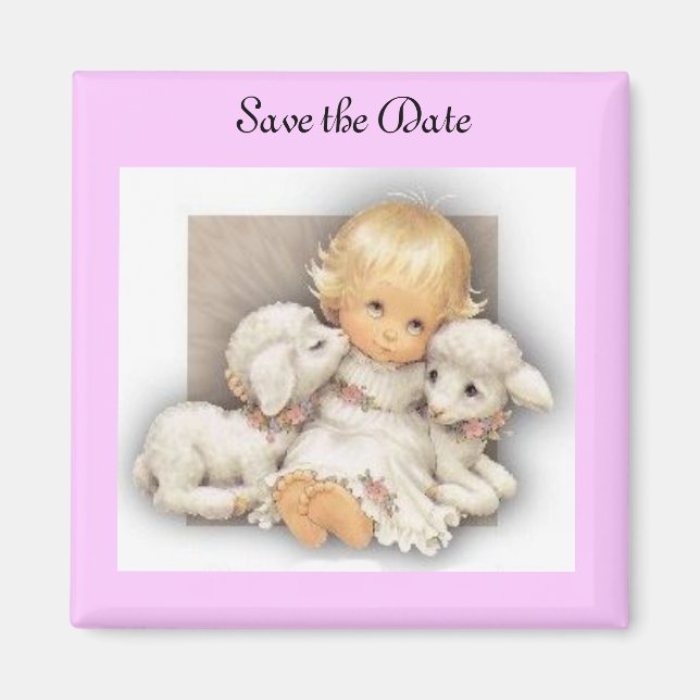 Kind mit Lamm Magnet (Vorne)