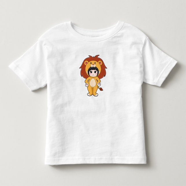 Kind mit Löwenkostüm Kleinkind T-shirt (Vorderseite)