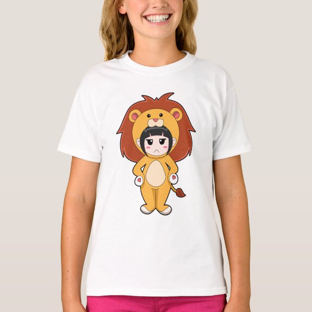 Kind mit Löwenkostüm T-Shirt (Vorderseite)