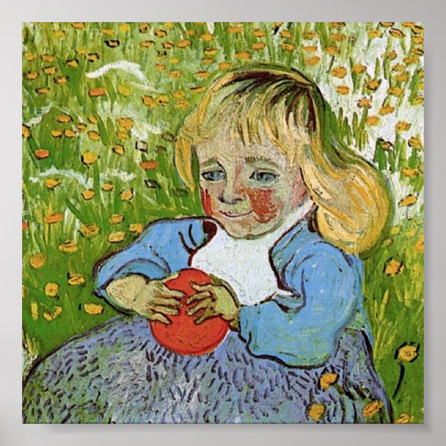 Kind mit Orange Van Gogh Fine Art Poster (Vorne)