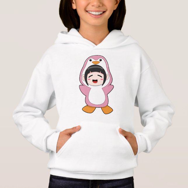 Kind mit Penguin-Kostüm Hoodie (Vorderseite)