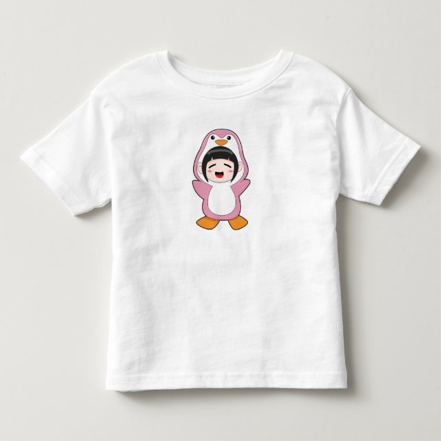 Kind mit Penguin-Kostüm Kleinkind T-shirt (Vorderseite)