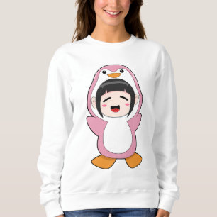 Kind mit Penguin-Kostüm Sweatshirt
