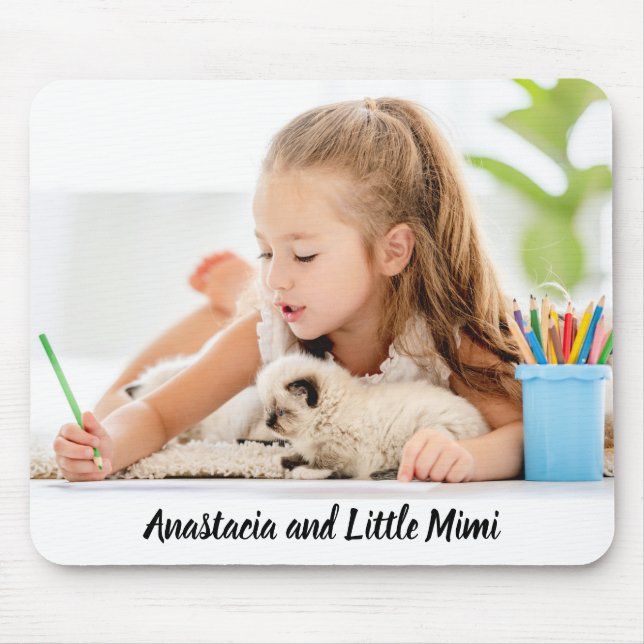 Kind mit tierischem Foto personalisiert modern Mousepad (Vorne)