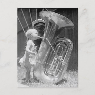 Kind mit Tuba Postkarte