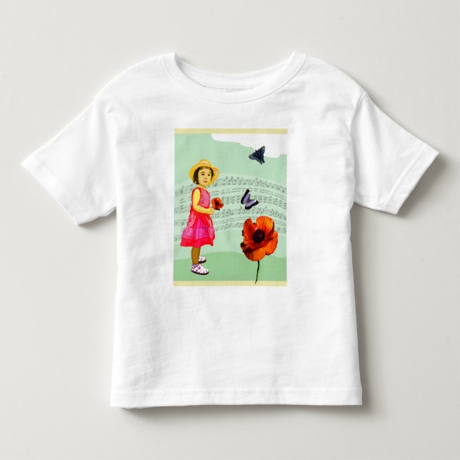 Kind: Musik der Liebe I! Mohnblumenschmetterlinge Kleinkind T-shirt (Vorderseite)