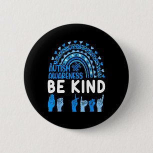 Kind Sign Language Asl Puzzle Rainbow Autisware Button