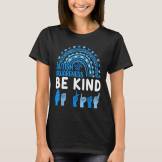 Kind Sign Language Asl Puzzle Rainbow Autisware T-Shirt