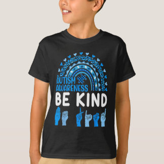 Kind Sign Language Asl Puzzle Rainbow Autisware T-Shirt