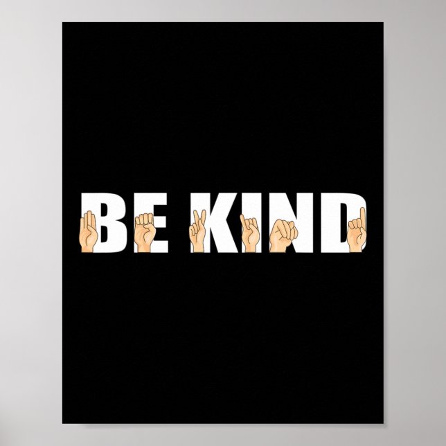 Kind Sign Language Deaf Poster (Vorne)