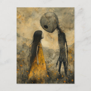 Kind und ein Monster Postkarte