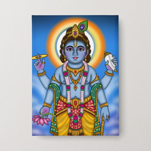 Kind Vishnu Knopf Button (Vorderseite)