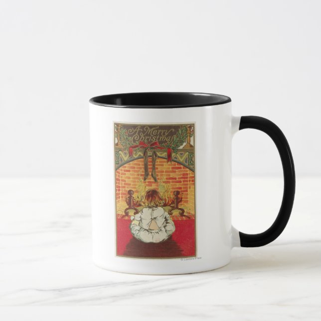 Kind vor dem Kamin Tasse (Rechts)