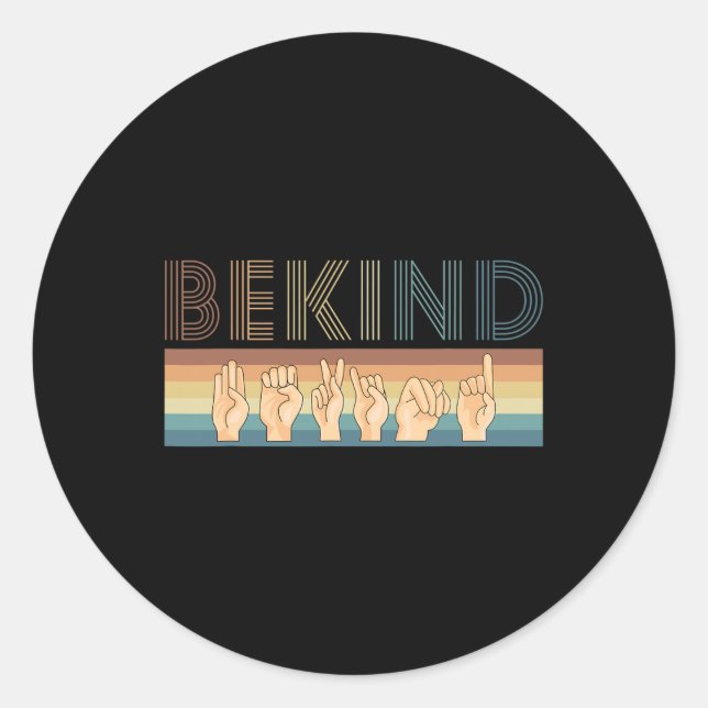 Kind-Zeichen-Sprache Deaf 1 Runder Aufkleber (Vorderseite)