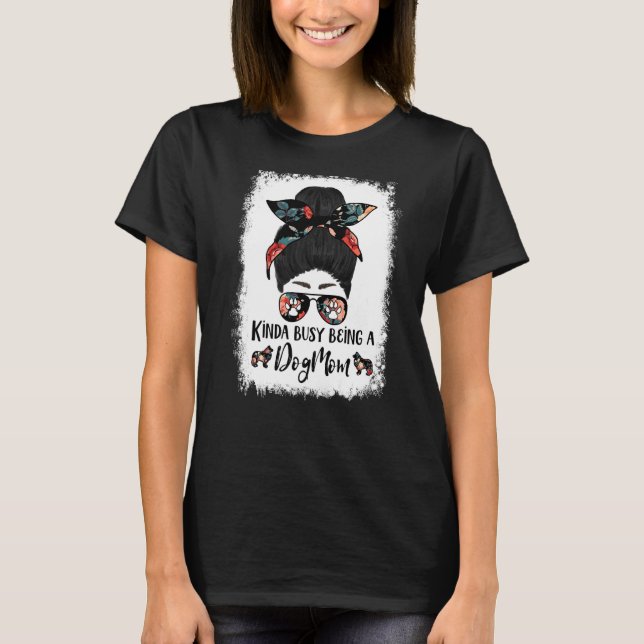 Kinda beschäftigt, ein Hund Mama Shetland Sheepdog T-Shirt (Vorderseite)