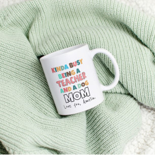 Kinda beschäftigt, Lehrer und Hunde Mama lustig zu Kaffeetasse