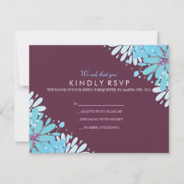 KINDA BLUE FLOWERS Wedding Response Card RSVP Karte