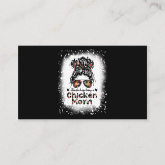 Kinda Busy Being A Chicken Mom Messy Bun Floral Ba Visitenkarte