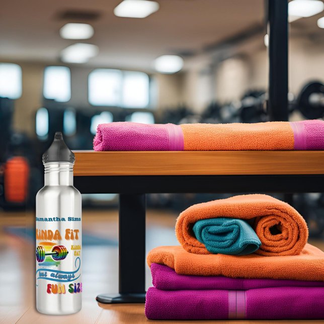 Kinda Fit Feinschmecker Funny Rainbow Steel Water  Edelstahlflasche (Kinda Fit Funny Gym Quotes Stainless Steel Water Bottle for Foodie and Fitness)